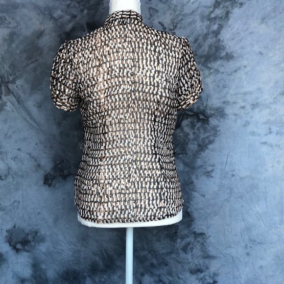 BCX- Sheer Top with Brown, Black and White pattern - Picture 3 of 5